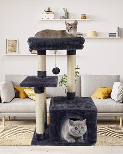 Cute Cat Tree Kitten Cat Tower Condo Cat Furniture Sisal Scratching Posts D - color: Smokygrey