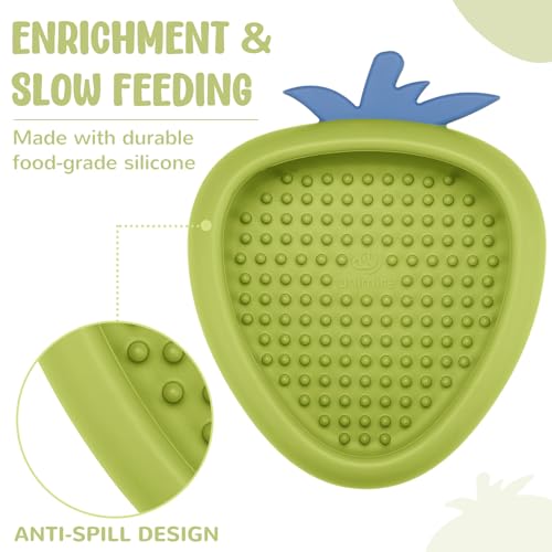 Freeze Dog Lick Bowl, Animire Non-Slip Slow Feeder Lick Mat for Dogs, Silicone Dog Enrichment Bowl for Distraction Anxiety Relief Boredom, BPA Free, Dishwasher Safe(Green,S) - color: B- Green, size: S
