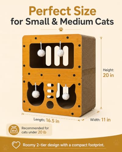 Cardboard Cat Scratcher House for Small Cats and Kittens