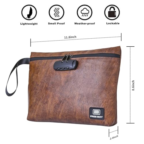 Smell Proof Bags,Odor Proof Bag/Combination Lock,Smell Odor Case Container - color: Brown