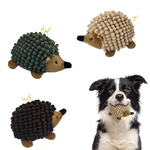 2-in-1 No-Stuffing Hedgehog Dog Toys 3 PCS, Squeaky Ball for Throwing Play - style: Hedgehog dog toys
