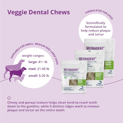Vetradent® Veggie Dental Chews for Small Dogs - size: 0.33 Ounce (Pack of 30)