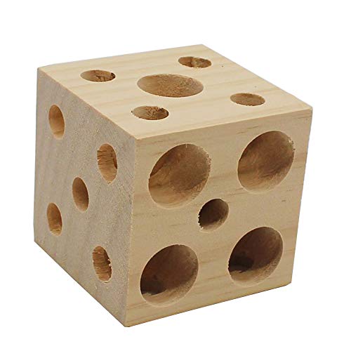 QBLEEV Bird Wooden Block Chew Toy, Parrot Tabletop Puzzle, Small Animal Shredding & Biting Wood Teething Toy for Hamster, Cockatiels, Conures & Budgie - color: Block Puzzle M