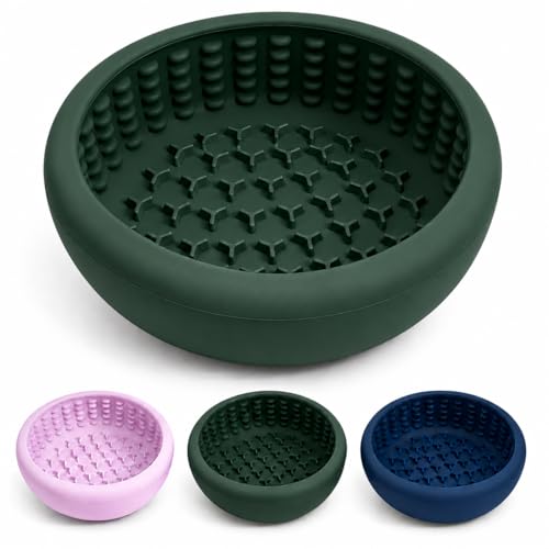 Dog Lick Bowl, Anxiety Relief Slow Feeder Lick Bowls for Dogs(Green, Small) - color: Green, size: Small