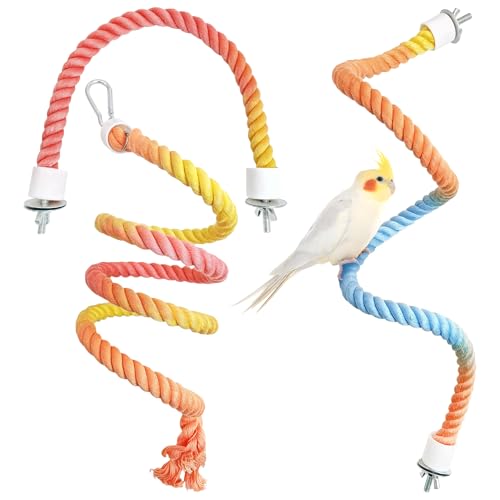 BNOSDM Bird Rope Perch 3 PCS Parakeet Climbing Toys Bendable Swing