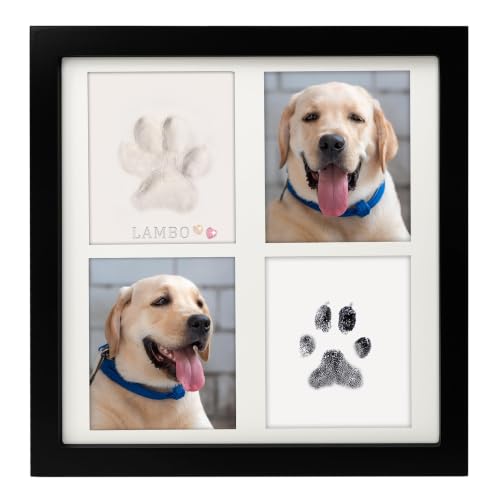 MYPAWLETS Ink&Clay Paw Print Kit for Dog Cat,Pawprint Keepsake Frame,Black - color: Black