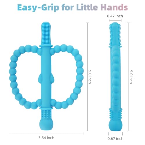 Fu Store Hollow Teether Tube Apple Shape Baby Teething Toy for Babies 0-36M - color: Pink, Dark Pink, Blue