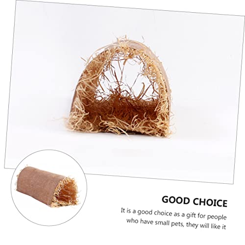 INOOMP Rabbit Tunnel Nest for Small Pets Wear Resistant Grass Linen - size: M