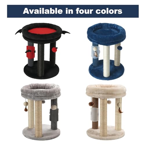 MECOOL Cat Scratching Post Tree with Tower Soft Bed.Natural Quality Sisal Carpet Jute Scratch Posts with Three Hanging Ball Toys and Massage Brush for Indoor Cats and Kittens Blue - color: Blue