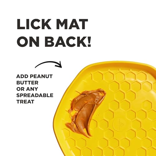 PROJECT HIVE ·PET COMPANY· Dog disc - Great for Fetch - Includes a Lick mat on Back - Floats in Water, Smooth Glide - Made in The USA (Unscented Yellow) - color: Unscented Yellow
