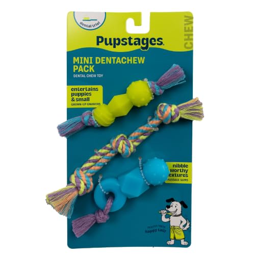 Mini Dentachew Dental Dog Chew Toys, 5-8", 3-Pack - color: Dentachew