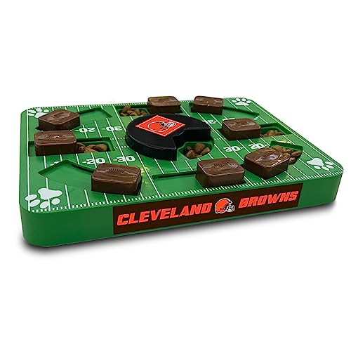 Pets First NFL Cleveland Browns Puzzle Toy for Dogs, Slow Feeder Board for Pets, Interactive Doggie Treat Toy - color: CLEVELAND BROWNS