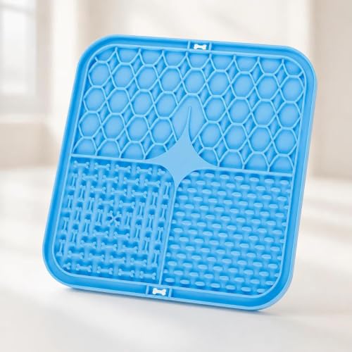 1Pc Premium Dog Licking Mat - Textured Surface Lick Pad Reducing Anxiety - color: blue