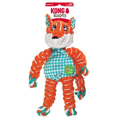 KONG Floppy Knots Rope and Plush Dog Toy, Fox, Medium/Large - color: Fox, size: Medium/Large