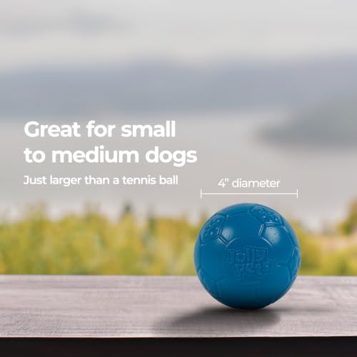 Jolly Pets Mini Soccer Ball Dog Toy, 4 in, Ocean Blue - Durable - color: Ocean Blue, size: 4"