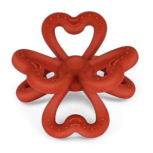 haakaa Silicone Clover Teether, Teethers for Babies 3 Months+, Copper - color: Copper