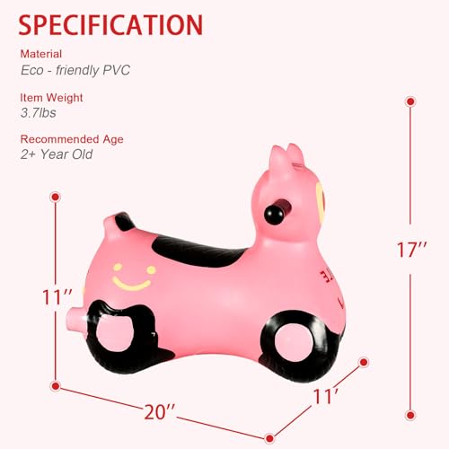 INPANY Kids Bouncy Car Hopper Toys, 2-5 Kids Ride on Car, Gifts Toy for Kid - color: Pink Car2