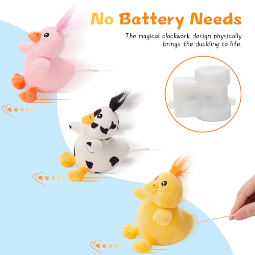 Duck Plush Toy with 3 Babies, 11 Inch Wind Up Stuffed Animal Set - style: Duck Yellow