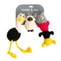 rocket & rex Puppy Chew Toys for Teething, Rope & Plush Set (3pk)