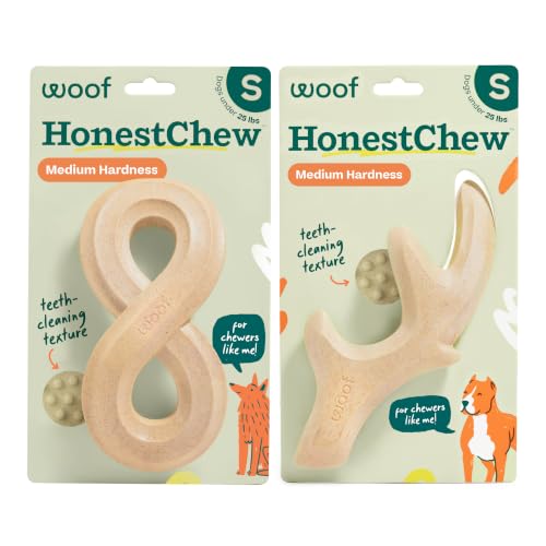 WOOF HonestChew Duo Dog Chew Toy Set for Dogs Under 25 lbs - color: Duo Pack, size: Small