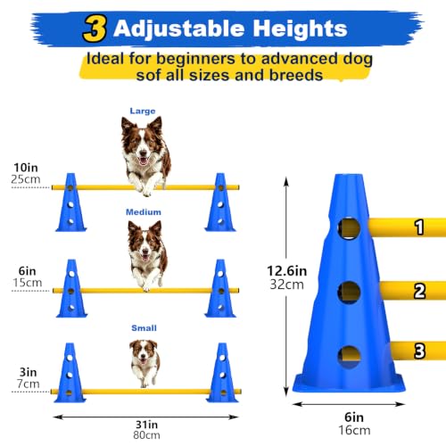 MAICIBI Dog Agility Hurdle Training Set - color: MKB Hurdle Cone-12