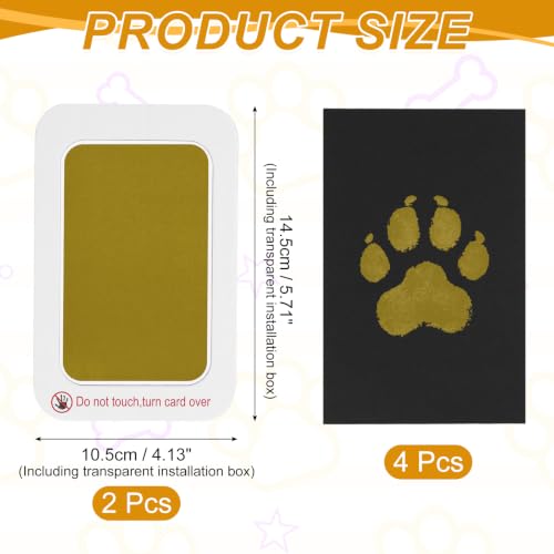 2 Set Paw Print Kit 5.7"x4.1" Paw Print Impression Gold - color: Gold