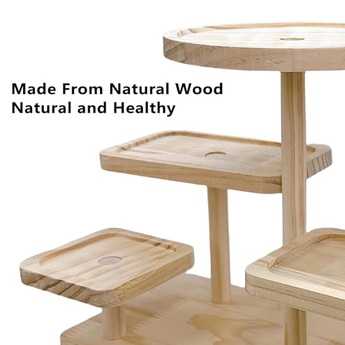 Wood Hamster Platform Rat Climbing Toys for Gerbil Hamster Cage Accessories - size: Large