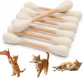 Cotton Swabs Cat Toys with Catnip, Giant Kitten Chew Sticks, Durable Dental Teething Ropes, Indoor Boredom & Dental Care, Pet Play Gift Accessories 6 Pack(Beige) - color: beige
