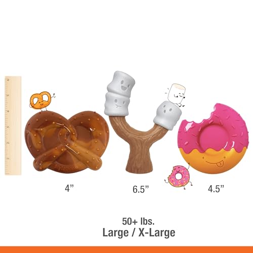 Nylabone Strong Chew Cute Dog Toy Bundle, Large, 3 Count - color: Donut, size: Large (Pack of 3)