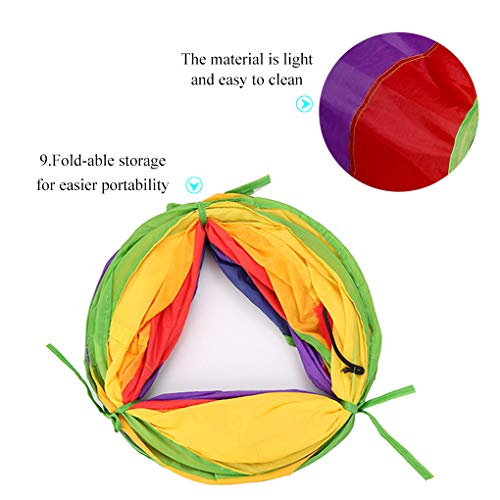 Andiker Cat Tunnel for Indoor Cats, 45" Long Rainbow Collapsible Kitten Tube with a Fun Ball and 2 Holes Cat Play Tunnel, Rabbit Tunnel for Kittens Exercising Hiding Training and Running(Colorful) - color: colorful
