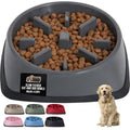 GORILLA GRIP® Patented Slow Feeder Dog and Cat Bowl, BPA Free, 4 Cup Gray - color: Gray, size: 4 Cup