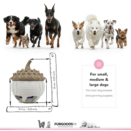 FURSICLE Frozen Dog Treat Toy Ball | Interactive Enrichment Dispenser & Silicone Mold to Freeze Yogurt Treat | Freezable Ice Licking Feeder Keeps Dogs Busy & Calm | Mental Stimulation & Boredom Buster - color: Fursicle - Orgininal