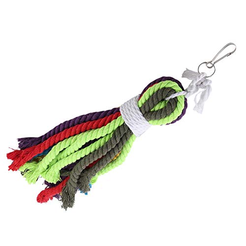 Parrot Rope Toys, Colorful Cotton Rope Shredder Hanging Toy for Cockatiels, Cockatoos, Conure, Lovebird, Macaws, Small Medium Large Birds