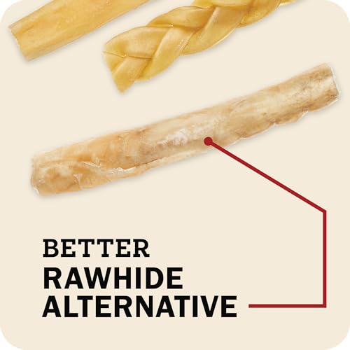Redbarn Natural Large 12" Beef Collagen Braids - 2 Pack - Long Lasting Low-Odor Alternative to Rawhide & Bully Sticks -Single Ingredient Chew for Medium Large Dogs - size: Large 12" (2 Count)