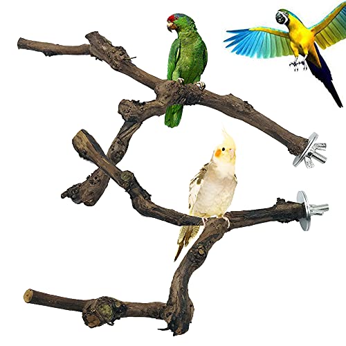 4PCS Bird Perch Natural Grape Stick Bird Standing Stick Grapevine - color: 4PCS Natural Grape Stick
