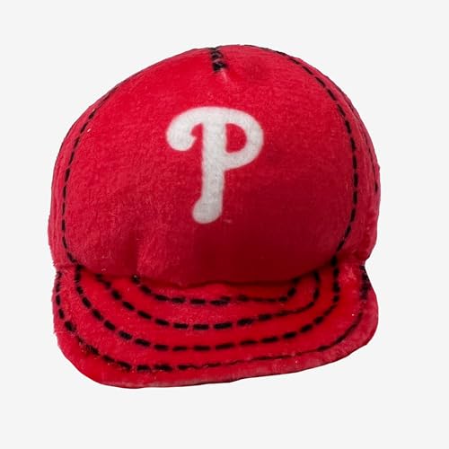 Best Plush CAT Toy - MLB Philadelphia Phillies Complete Set of 3 Piece Cat Toys Filled with Catnip. Incld: 1 Baseball Cap Cat Toy, 1 Baseball Cat Toy with Feathers & 1 Beer Bottle. Team Logos - color: Philadelphia Phillies