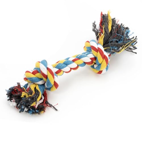 Jeffers Pet Rope Bone Dog Toy, Multi-Colored, 16" – Durable Braided Rope for Tug of War, Chewing & Fetch – Interactive Play for Pets – Machine Washable Dog Game Toy, Supports Healthy - color: Multicolor, size: 16 Inches