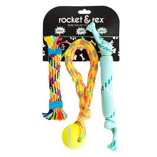 rocket & rex Puppy Rope & Tug of War Toys for Teething (3pk)