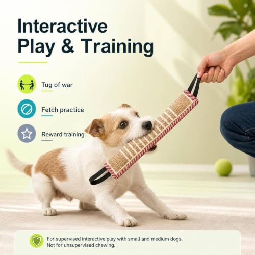 DGSL Dog Tug Toy Dog Bite Jute Pillow Pull Toy 4 Packs - color: 4 red