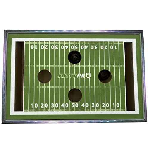 Pets First NCAA LSU Tigers Cat Scratcher Box, Game Day Cat Toy, NCAA Football Field Designed Cat Scratcher and Lounge, Stimulating Cat Game - color: LSU Tigers