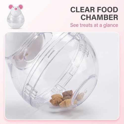 White Interactive Toys for Cats, Cat Food Balls Slow Feeder Mice Shaped Tumbler, Pet Kitten Mouse Shape, Food Storage Dispenser, Feeder, for Indoor and Kitten Exercise