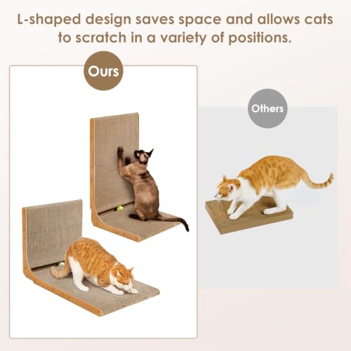 EHEYCIGA Extra Wide 16.5in Cardboard Cat Scratcher for Indoor Cats, Brown - color: Brown, size: 16.6x16.5x26.8