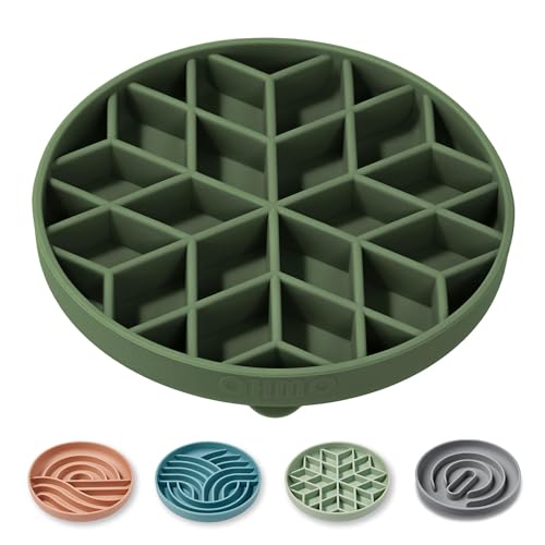 OHMO Slow Feeder Dog Bowl, 5.9" Lick Mat for Dogs, Diamond, Camo Green - color: Camo Green