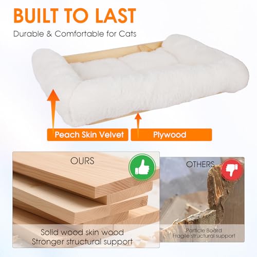 6 in 1 Cat Wall Shelves Climbing System with Sisal Scratching Perch - color: White