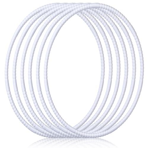 Shappy 6 Pcs Exercise Hoop Set Detachable Adjustable - color: White, size: 20 Inch