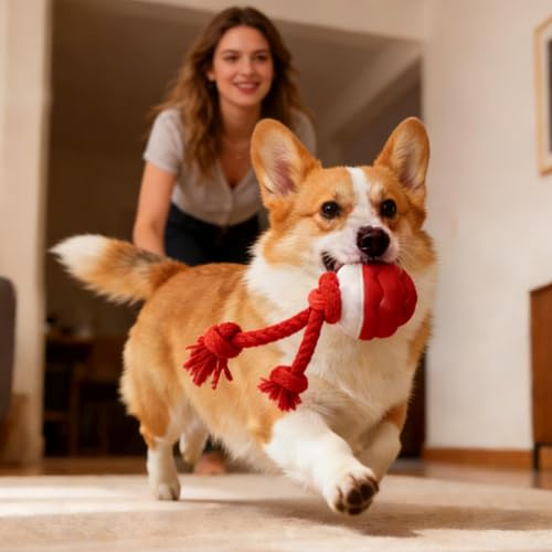 Goosheep 2026 New Interactive Dog Toys, Automatic Moving Dog Ball for Medium/Large Dogs, Interactive Smart Rolling Dogs Toy Ball with Light Up to Keep Them Busy(Red) - color: Red