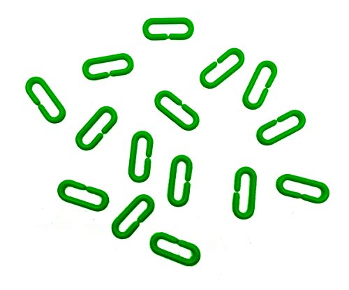 200Pcs Green C-Clips Plastic Chain Links for Birds & Small Pets - color: Green, size: 200Pcs