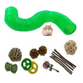 Plastic Hamster Cage Tunnels with Chew Toy,Collapsible Pet Tunnel，Small Animal Tubes,Collapsible Plastic Tunnel,15 Pcs Small Animal Chew Toys for Guinea Pigs, Chinchillas, Rats, Gerbils （Green） - color: 【Green】