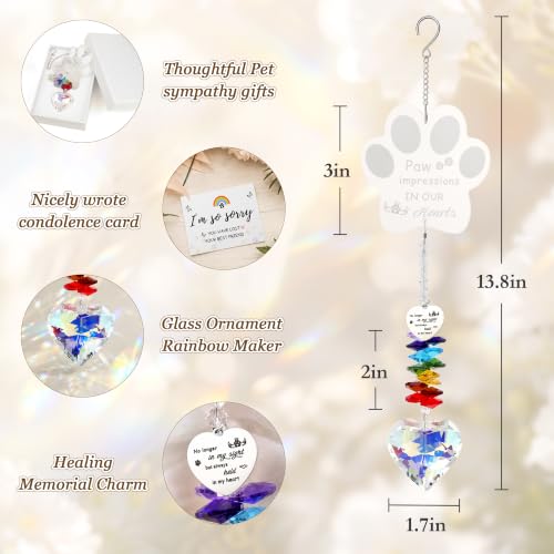 Pet Memorial Gifts for Loss of Dog, Pet Dog Memorial Suncatcher - color: White Cat Paw Engraving