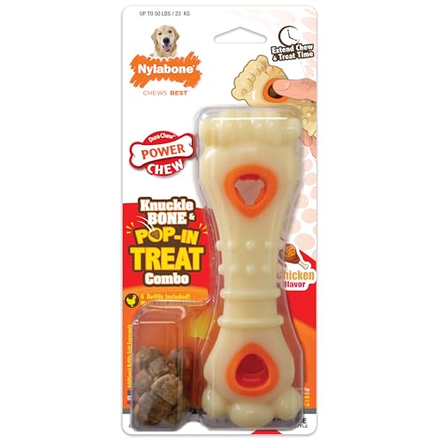 Nylabone Power Chew Knuckle Bone & Pop-In Dog Treat Toy, Large - size: Large/Giant